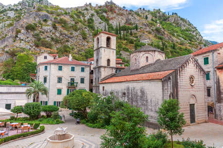 Beautiful Church of St. Mary Collegiate in Kotor, Montenegro.の写真素材