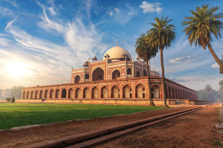 Humayuns Tomb in India, a famous UNESCO object in New Delhiの写真素材
