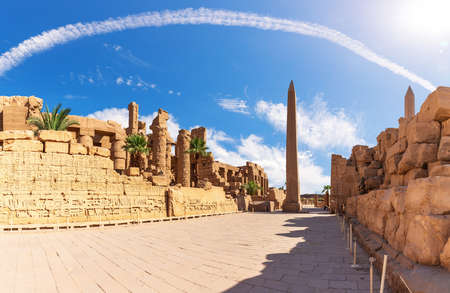 The Precinct of Amun-Re and the Obelisk, Karnak Temple, Luxor, Egyptの写真素材