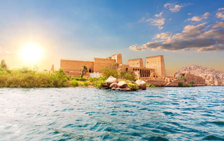Temple of Isis on the Philae island, Aswan, Egyptの写真素材