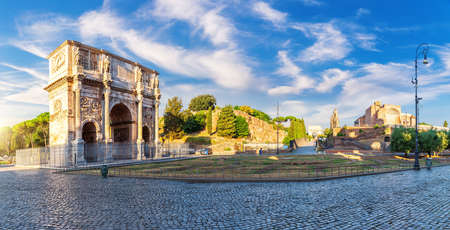 The Arch of Constantine near the Coliseum and Roman Forum, Italyの写真素材