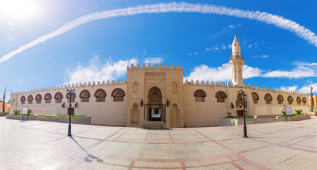 The Mosque of Amr Ibn Al, one of the oldest in Egypt, city of Cairo.の写真素材
