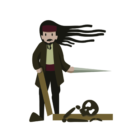 Pirate on White Backgroundのイラスト素材