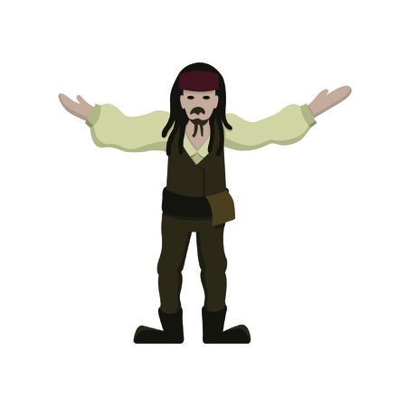 Pirate on White Backgroundのイラスト素材
