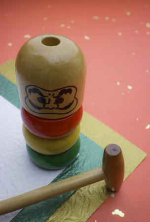 Daruma Otoshi and Origamiの写真素材