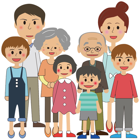 Eight familyのイラスト素材