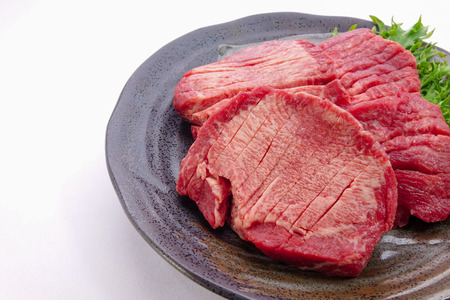 Thick slice beef tongueの写真素材