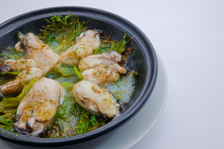 Wine steamed oystersの写真素材