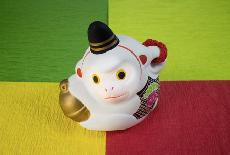 Origami a monkey figurineの写真素材