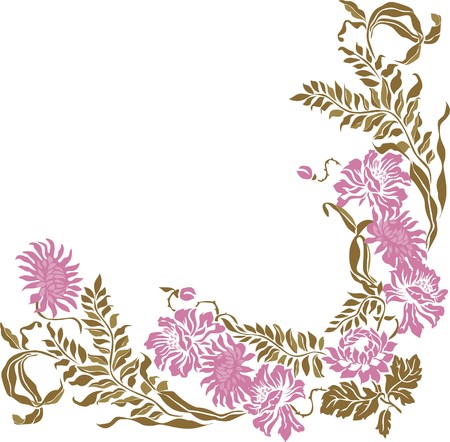  Floral Vintage frame elementのイラスト素材