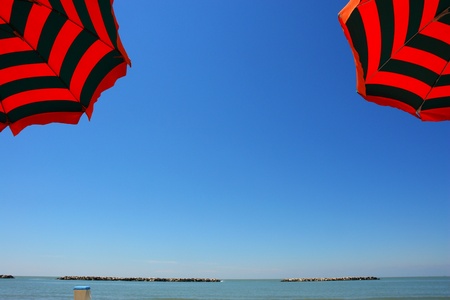 sunshade at the beach on a very sunny day