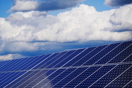 solar collector energy plant outside against sky