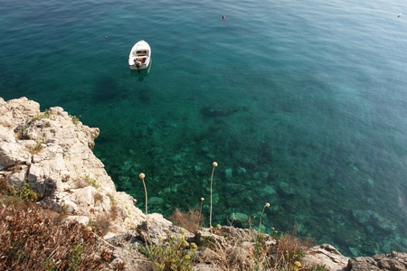 a boat in the adria croatia ....の写真素材
