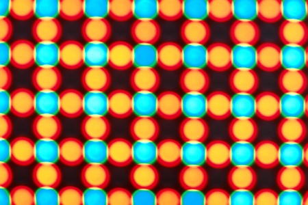 Close-up of the Matrix of a Screen made of multiple LEDs....