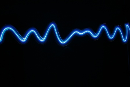 blue lighting waveの写真素材