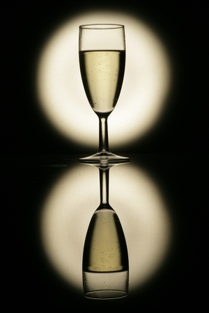 sparkling champagne wine glasses shot in studioの写真素材