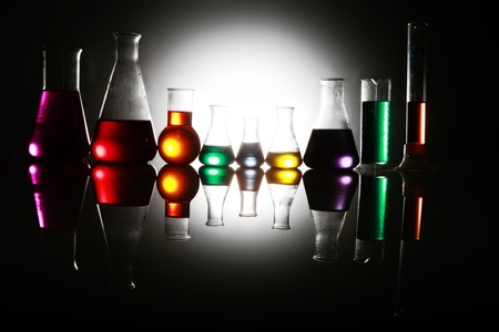 Labor scene with testtubes and beaker