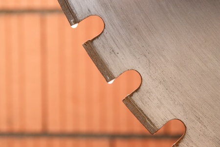 Close-up of a sharp sawblade