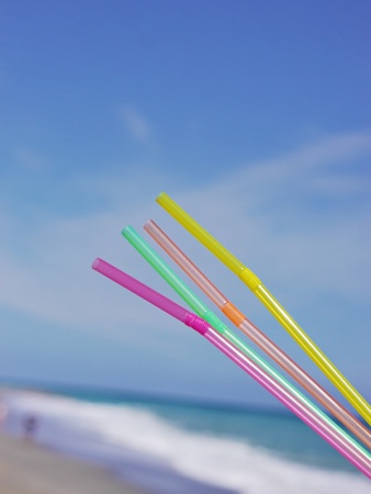 straw beach drinkの写真素材