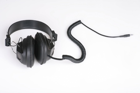headphones on a white clean back groundの写真素材