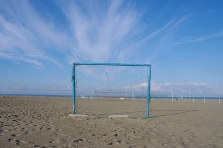 Goal at the beach at summer timeの写真素材