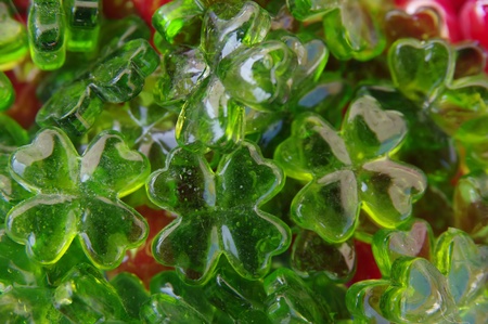 Glass clover for St  Patrick s day,の写真素材