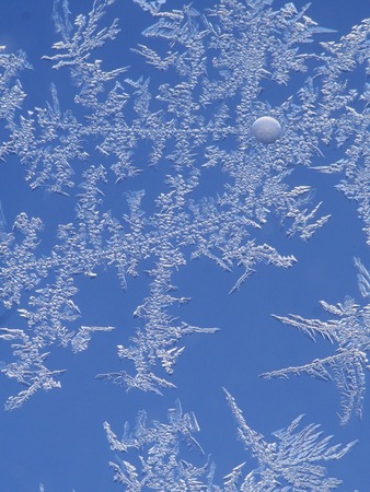 frost ice crystal on window background pattern