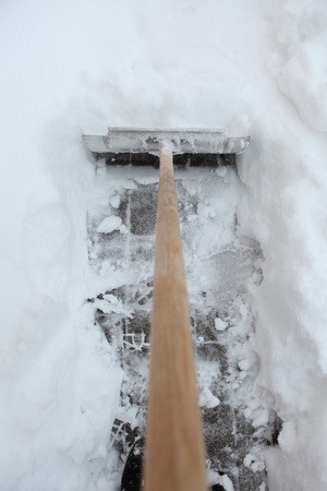 snow shovelの写真素材