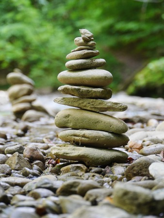 some stones on each other in balanceの写真素材