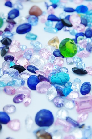 precious jewel stones in an outlayの写真素材