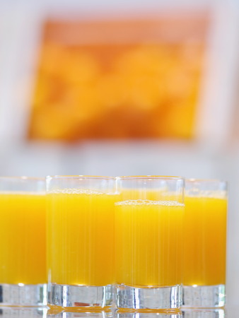 glasses of  fresh pressed orange juiceの写真素材