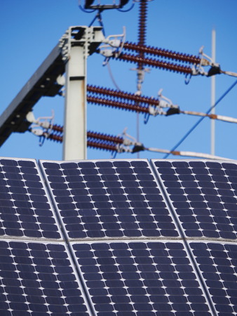 Solar panels in a photovoltaic power plant