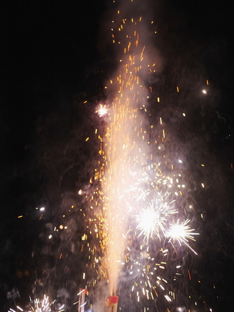 Fireworks out side at new years eveの写真素材