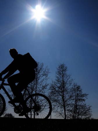 People going and riding a bikeの写真素材