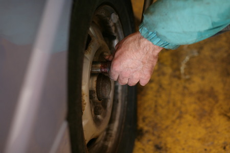 change of tyres for coming cold winterの写真素材