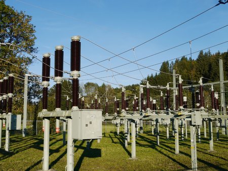 Electricity and power generation industry electric power transformation substationの写真素材