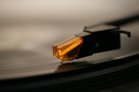 Detail of a record player  very shallow DOFの写真素材