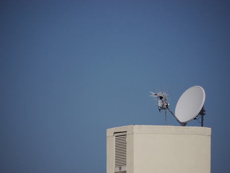 a lot of satellite antennas