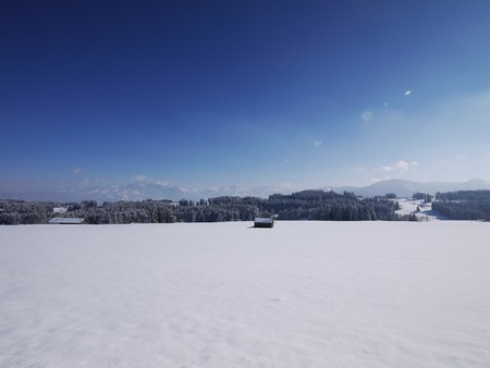 a very beautiful snowy landscapeの写真素材