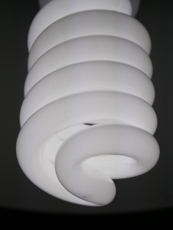 White shining  energy saving lampの写真素材