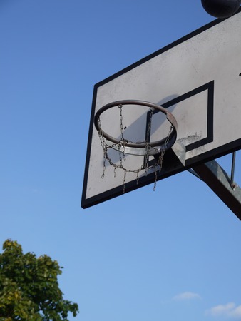 basketball sport and an outdoor basketball hoopの写真素材
