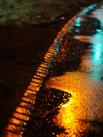 Rainy night in the big city.の写真素材