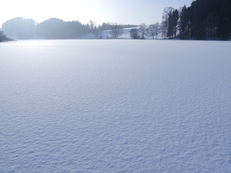 background of fresh snow in winterの写真素材