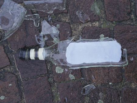 broken bottle on the ground