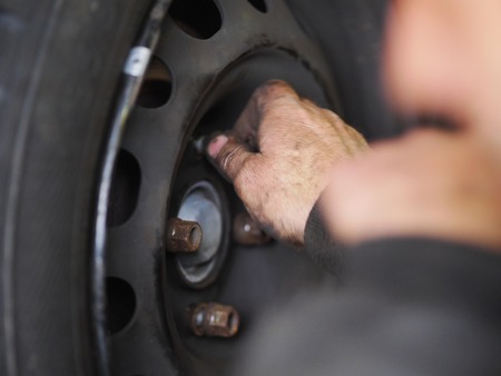 tyre change winterの写真素材