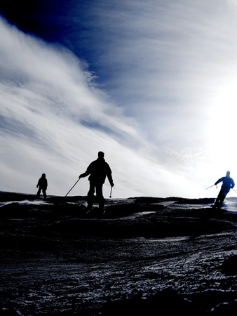 skiing hiking landscapeの写真素材