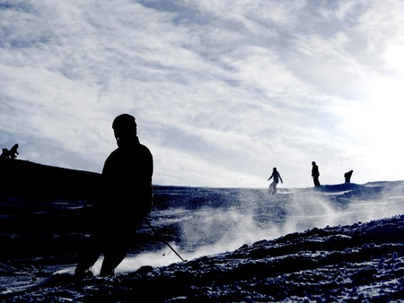 skiing hiking landscapeの写真素材