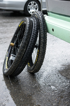 mountainbike wheels repairの写真素材