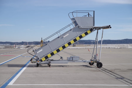 boarding stairs passenger stairs airstairsの写真素材