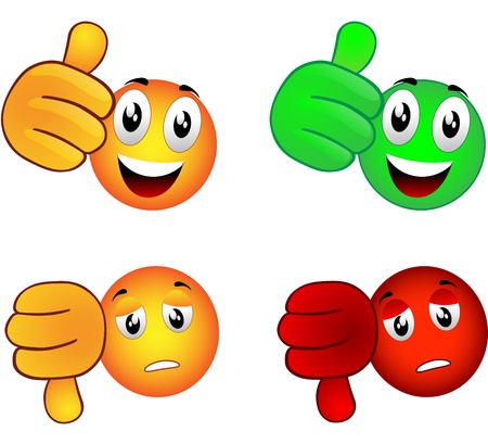 Smiley which raises the inchのイラスト素材